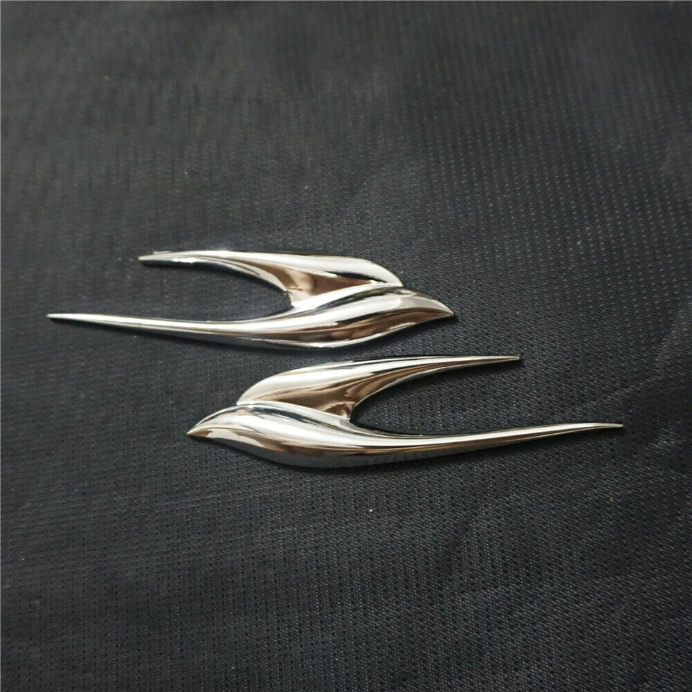 1 Pair of New Chrome Wings Silver Metal Decal Emblem Badge Sticker 3D Motors Car