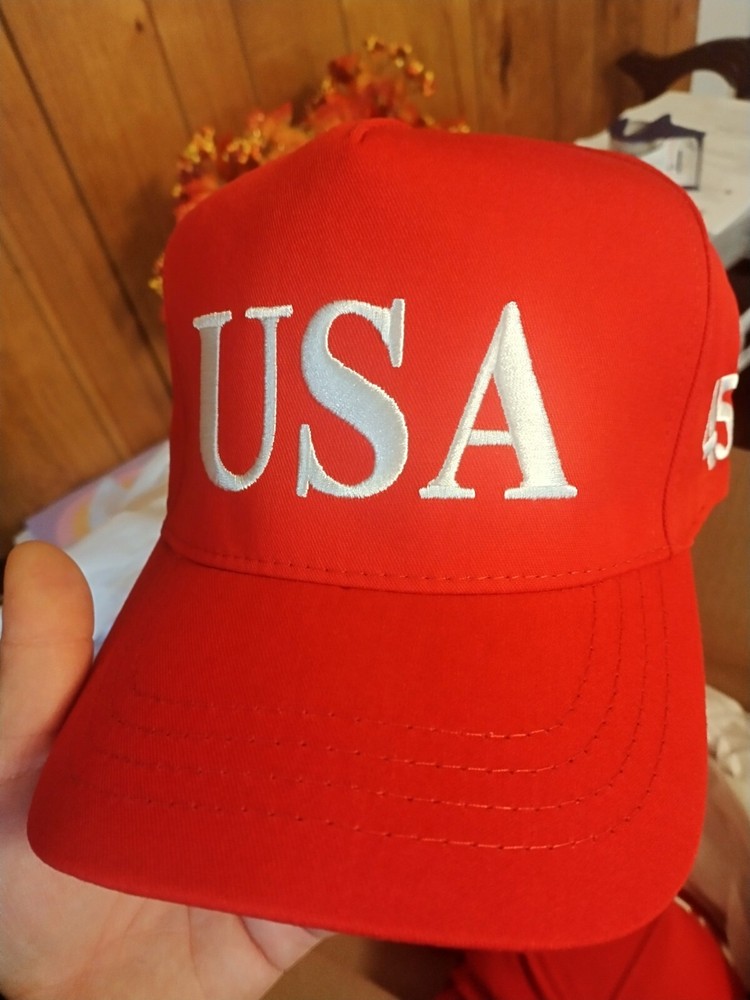MAGA Red Trump USA Logo Trucker Hat One Size Make America Great Again Cap
