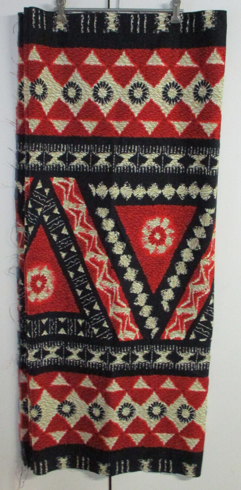 Tahiti Islander Tribal Panel Fabric in Red Black White 115cm x 190cm