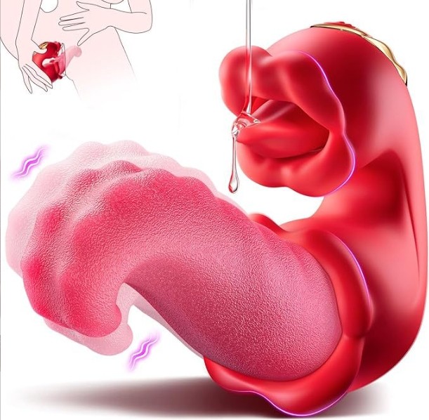 Stirring Clit Licking Tongue Vibrator G-Spot Oral Massager Sex Toys For Women