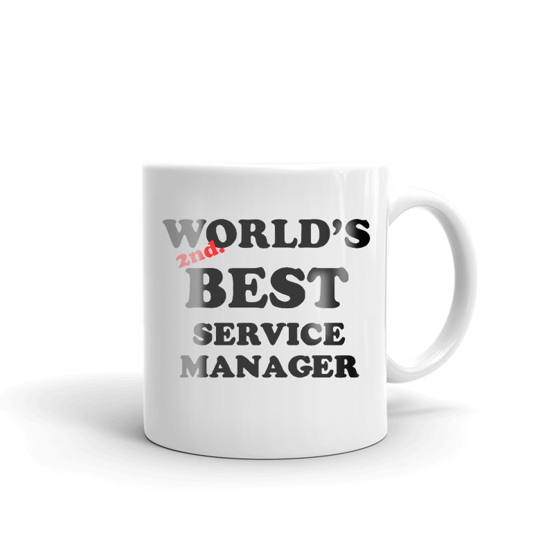 World's 2nd Best Service Manager Coffee Tea Ceramic Mug Office Work Cup Gift