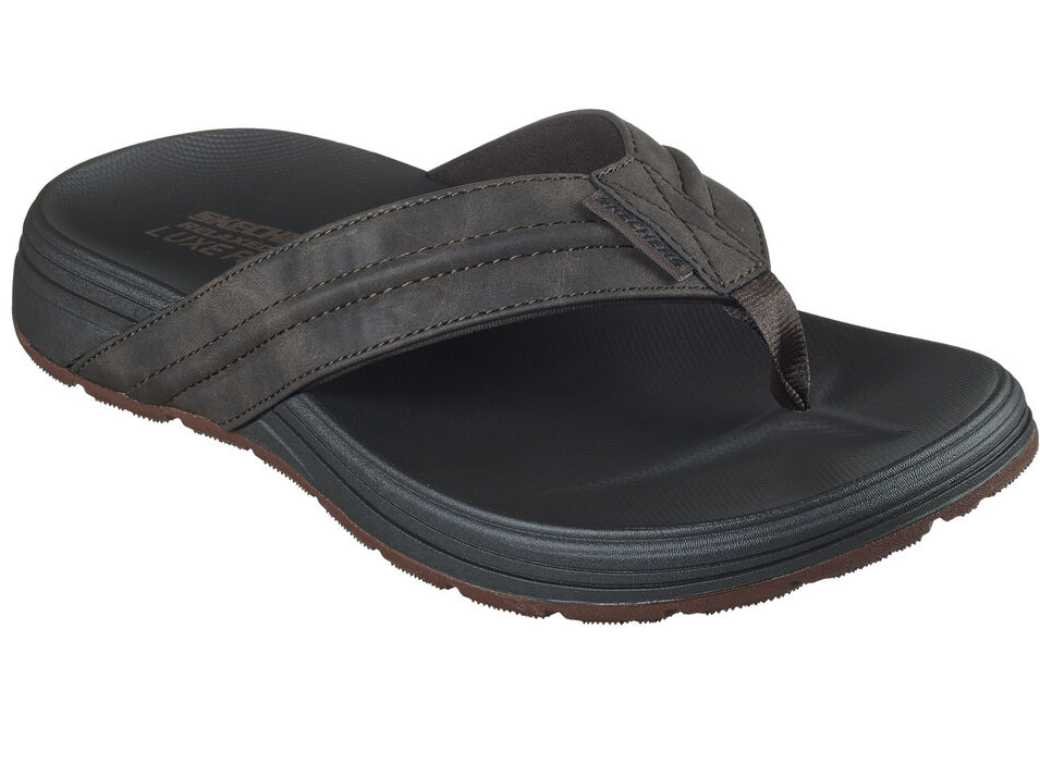 Men's Skechers Marlee Chocolate Brown Slide Sandals