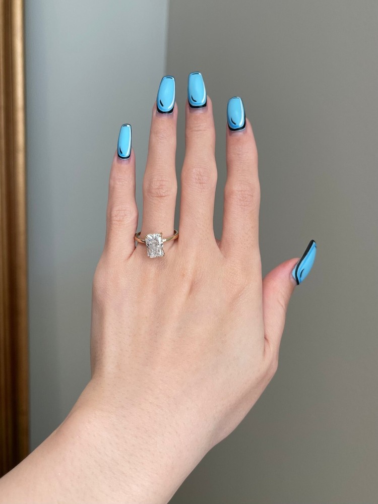 3.2 CT RADIANT MOISSANITE DIAMOND ETERNITY ENGAGEMENT 925 STUNNING SILVER RING