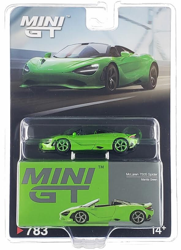 Chase MCLAREN 750S SPIDER MANTIS GREEN 1/64 DIECAST MODEL BY MINI GT MGT00783