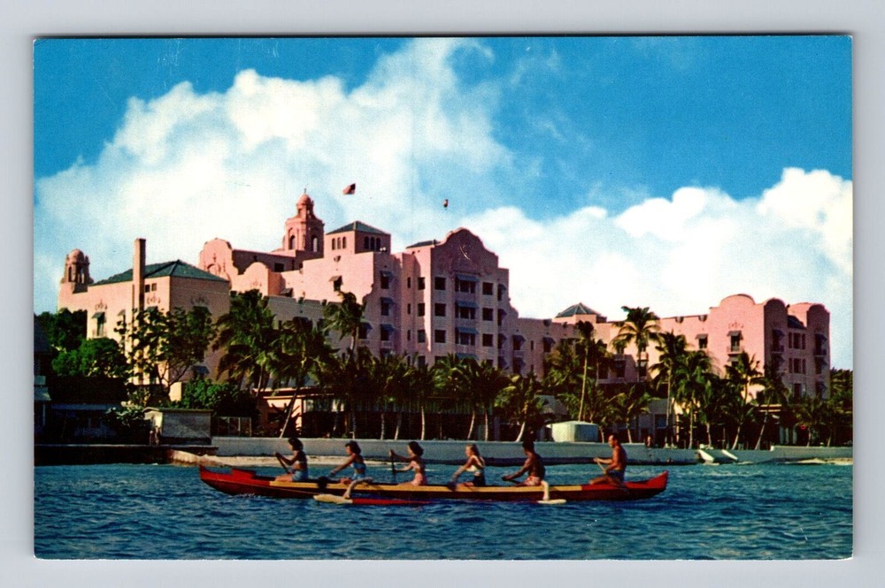 Waikiki HI-Hawaii, Outrigger Canoeing, Vintage Postcard