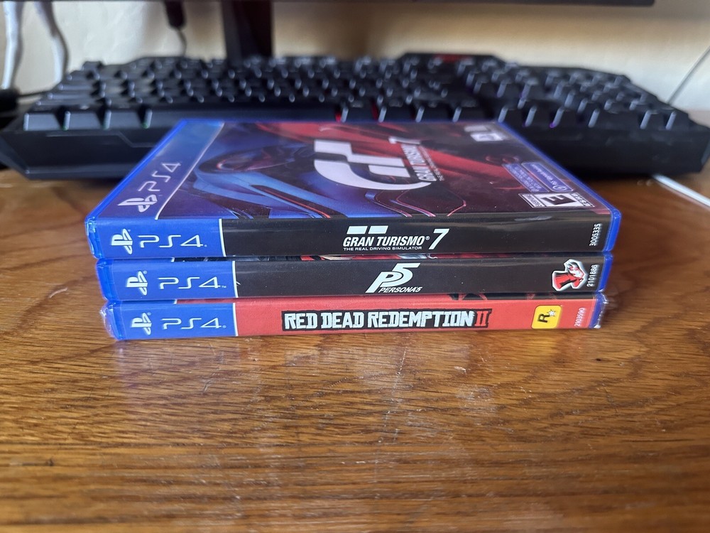 Red Dead Redemption 2, Persona 5, Grand Turismo 7 PS4 Game Bundle Free Shipping