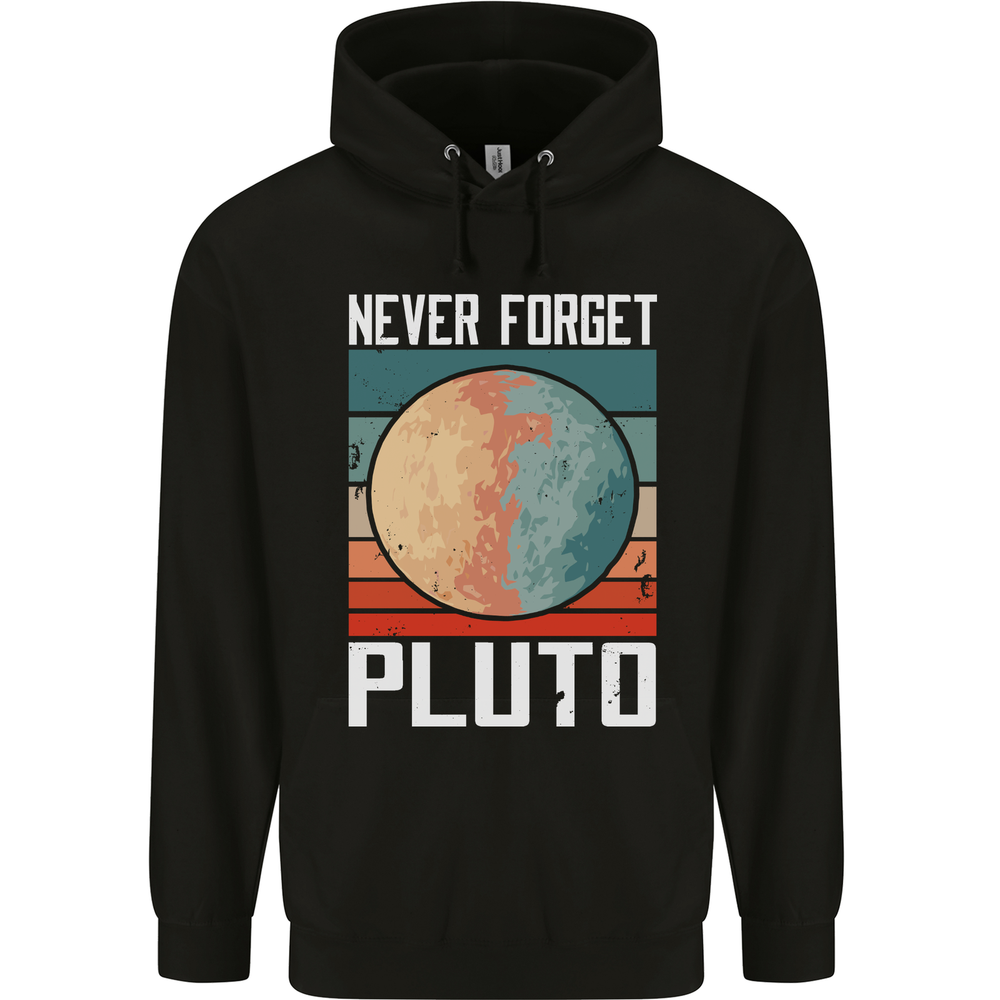 Never Forget Pluto Funny Space Planet Mens 80% Cotton Hoodie