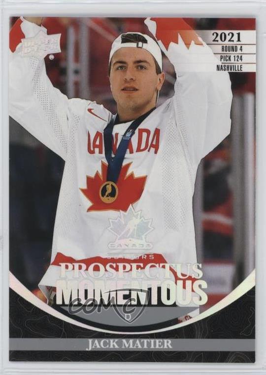 2023 Upper Deck Team Canada Juniors Prospectus Momentous Jack Matier #PM-22