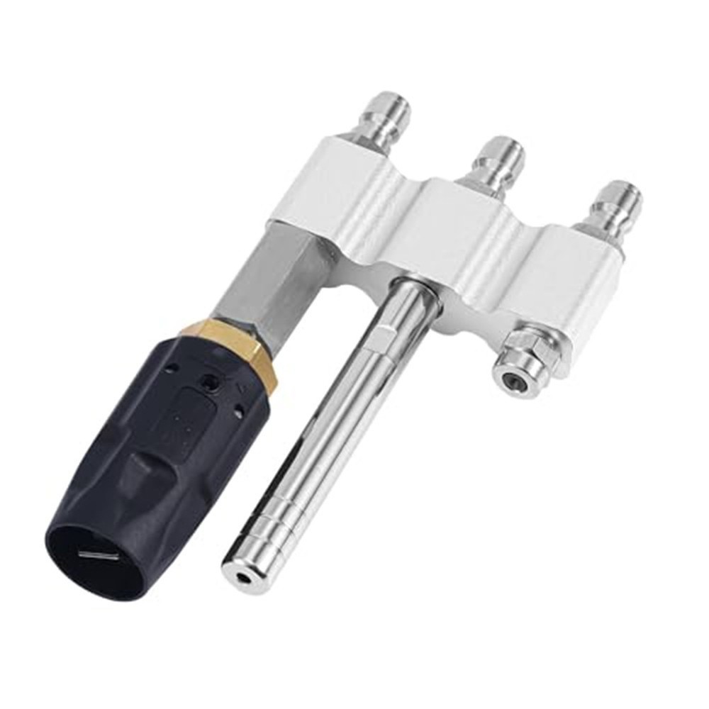 3-in-1 Adjustable Stainless Steel Pressure Washer Nozzle for Versatile Cleaning