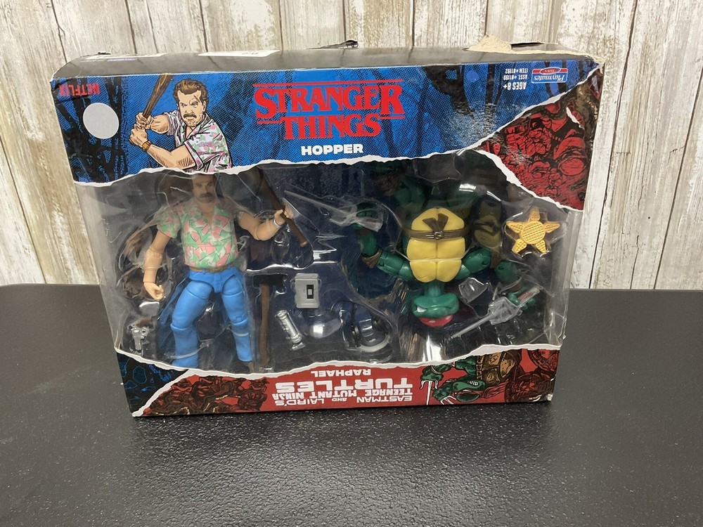 Playmates Teenage Mutant Ninja Turtles Stranger Things Hopper & Raphael-Lot 91