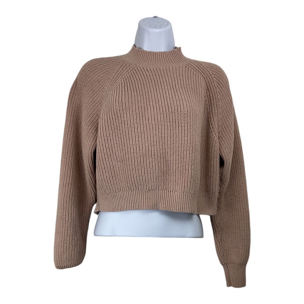 Kendall & Kylie Womens Cropped Chunky Cable Knit Sweater Size S Y2K Thick Heavy