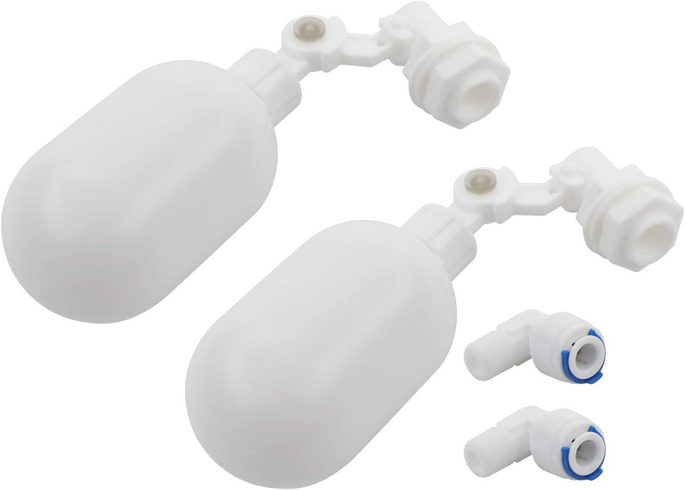 2 pcs Water Filter Float Ball Valve with 1/4 inch Quick Connect Push in to...