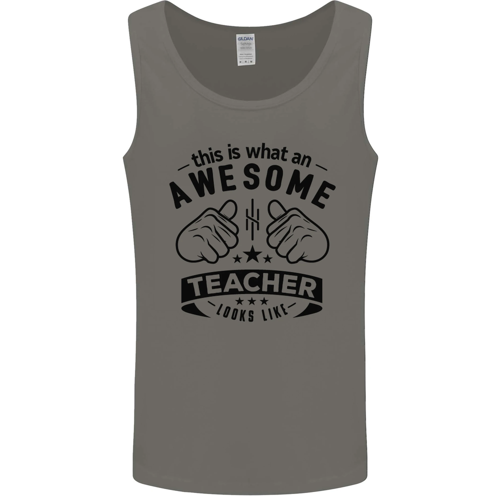 Awesome Teacher Looks Like Teaching Funny Mens Vest Tank Top
