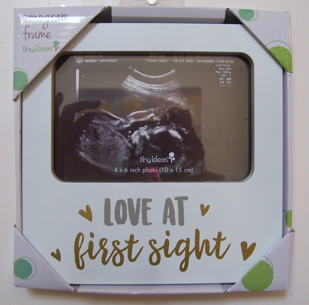 Tiny Ideas Love at First Sight Baby Sonogram Keepsake Sentiment 4X6 Photo Frame
