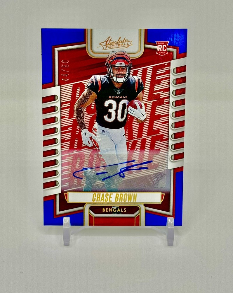2023 Absolute Chase Brown Blue Spectrum Rookie Auto Autograph #16/50 Bengals SSP