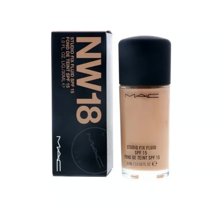 MAC Studio Fix Fluid SPF15 Foundation Shade NW18 Beige 30ml New In Box