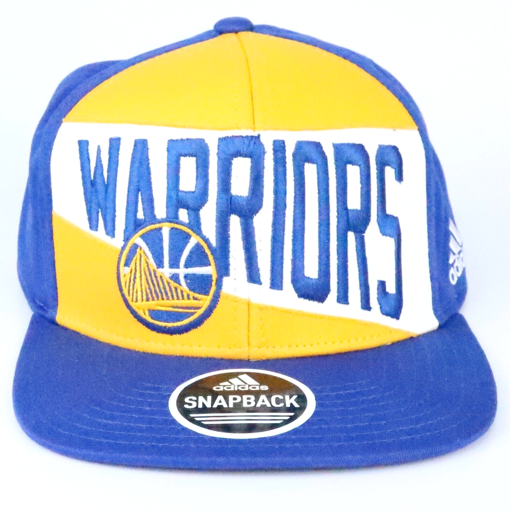 NBA / Golden State Warriors / Snap Back Hat / Blue / White / Flat Brim / Adidas