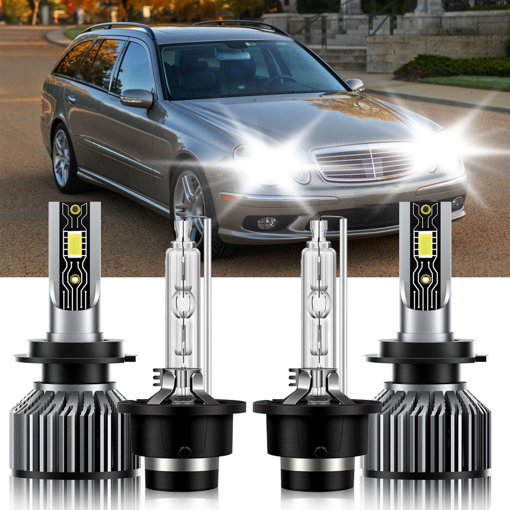 For Mercedes-Benz E550 2007-2007 H7+D2S LED HID Headlight High Low Beam Bulbs