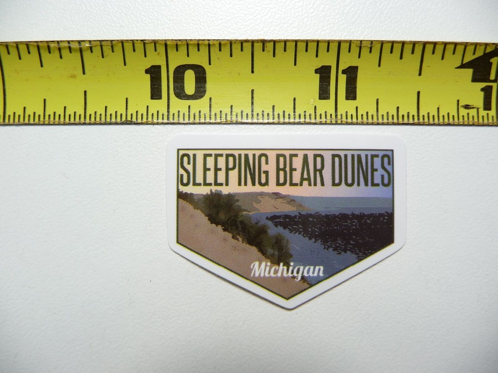 SMALL MICHIGAN SLEEPING BEAR DUNES VIEW STICKER DECAL TRAVEL STATE SOUVENIR FUN