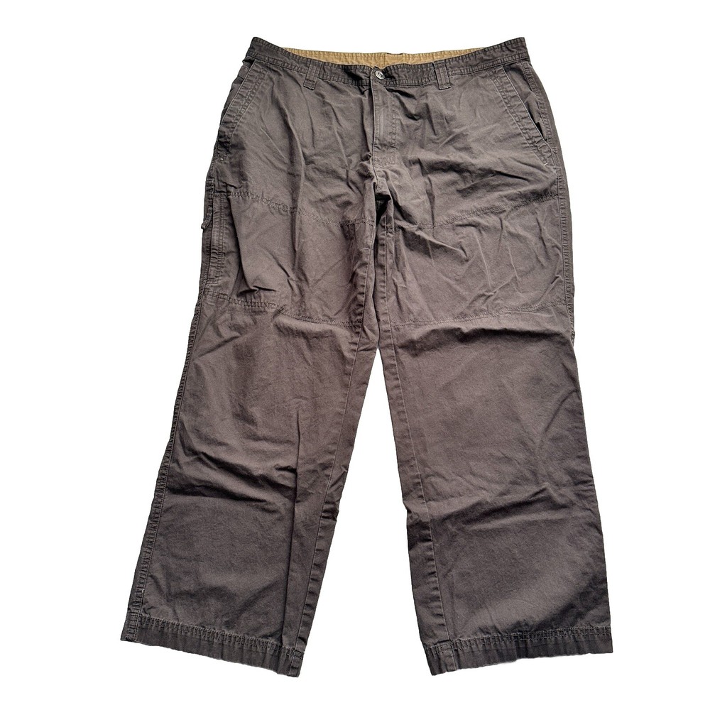 Columbia Sportswear Hiking Tech Pants Men’s 40w 30l  Brown Khaki Flat Front