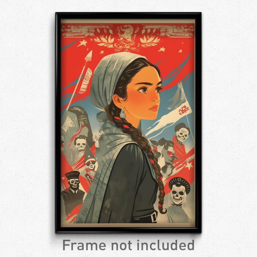 Mexican Movie Poster Print - Persevering Girl in Grey Scarf