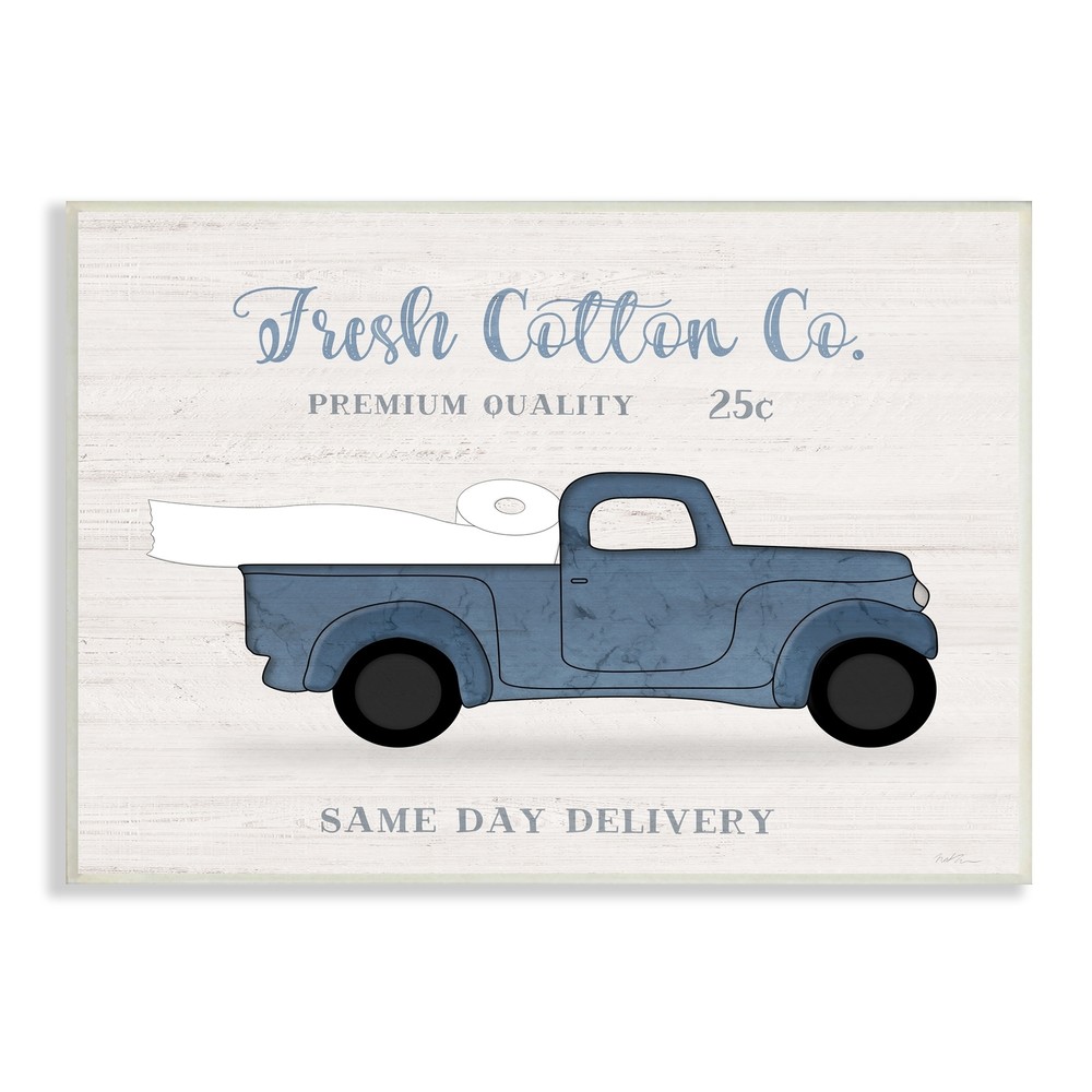 Stupell Fresh Cotton Co. Vintage Blue Truck Toilet Paper