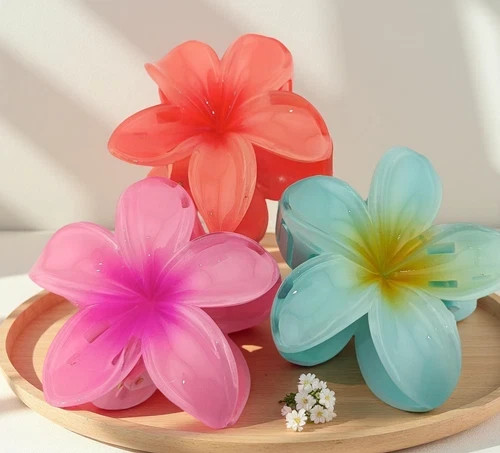 Floral Hair Claw Sweet Colorful Resin Flower Hair Clip for Daily Styling