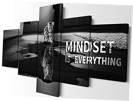 5-Piece Motivational Wall Art Set - Mindset is Everything - 70L x 40W - Art-13