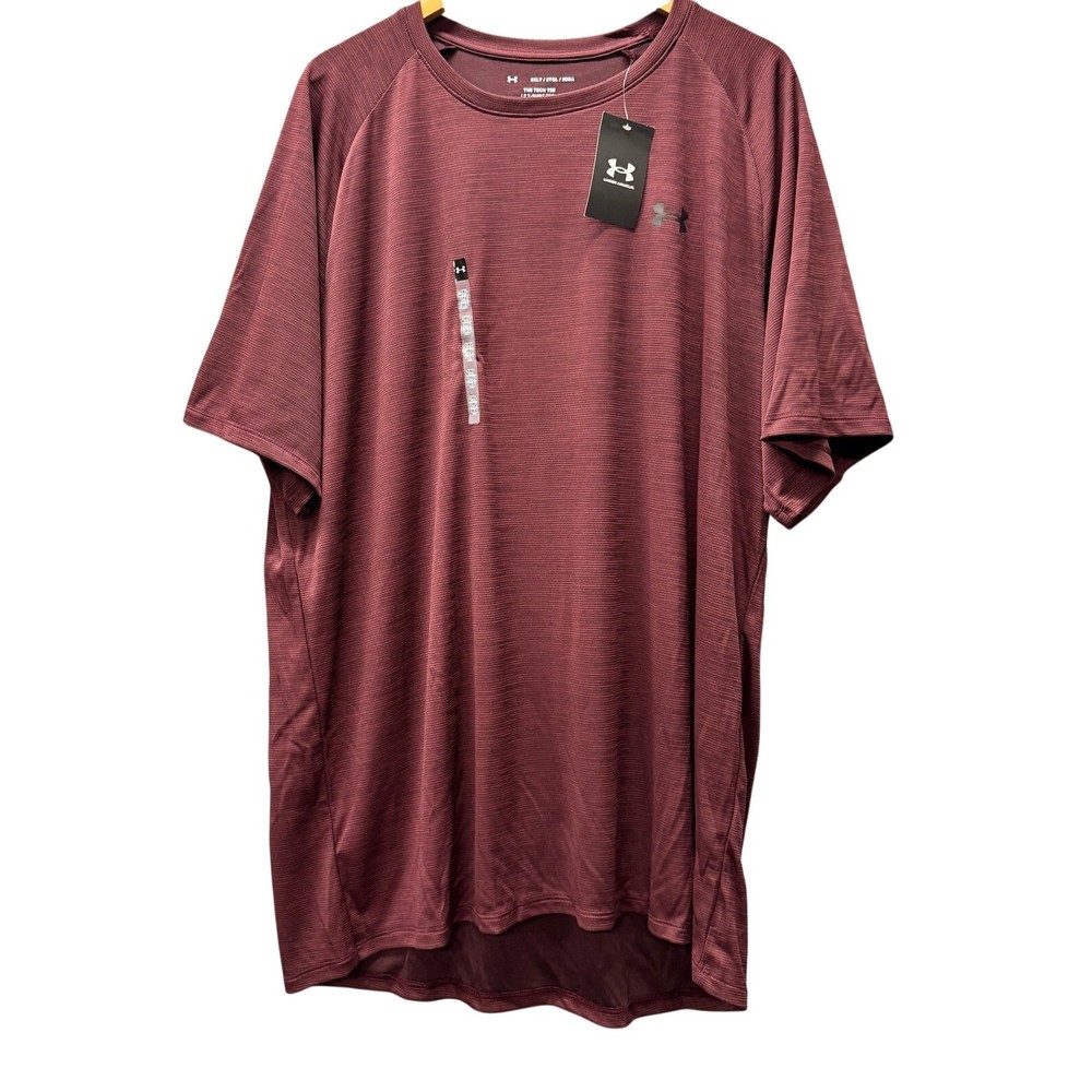 Under armour UA Tech Tee Shirt Textured Short Sleeve Maroon Mens 3XLT NEW