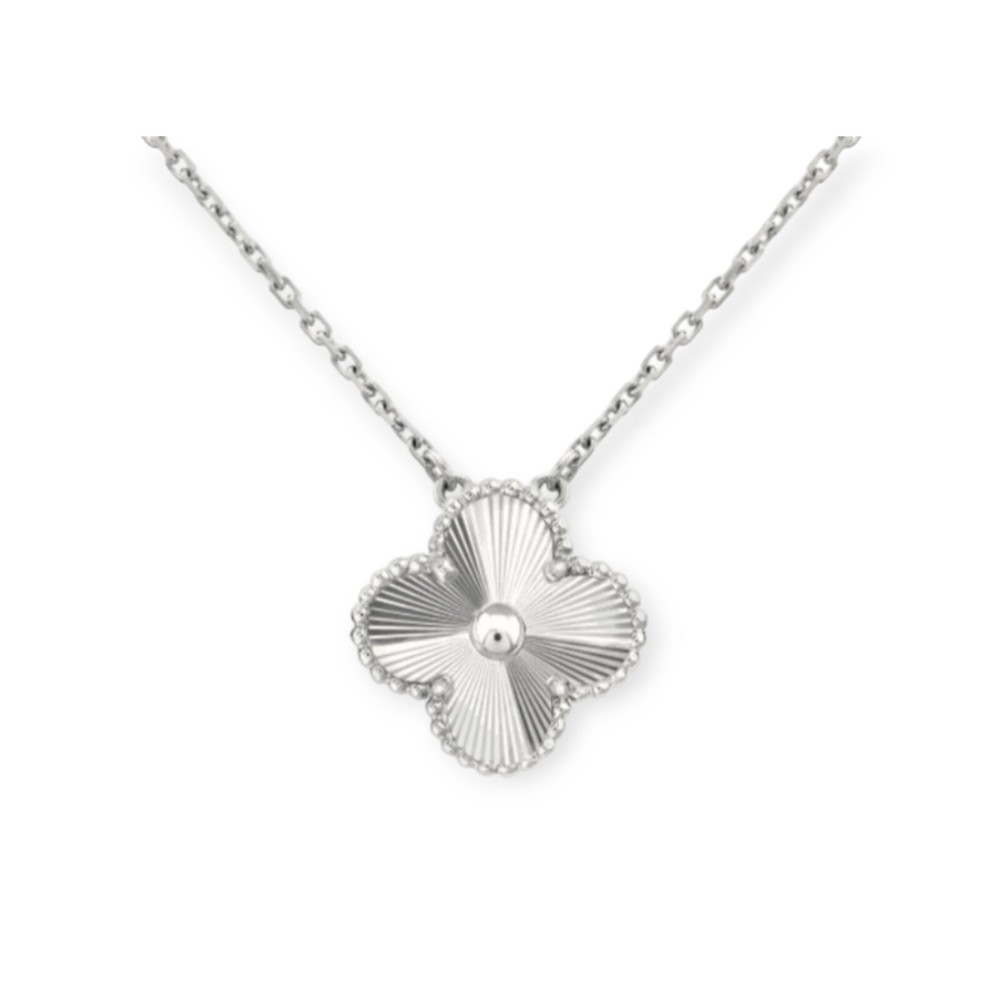 Silver & Gold Double-Sided 4 Leaf Clover Chain Necklace Luxury Design-image