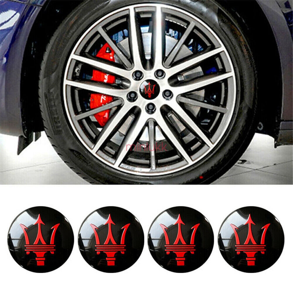 4x 60mm New Maserati Ghibli Centre Wheel Centre Cap Set Badge Chrome Red Black