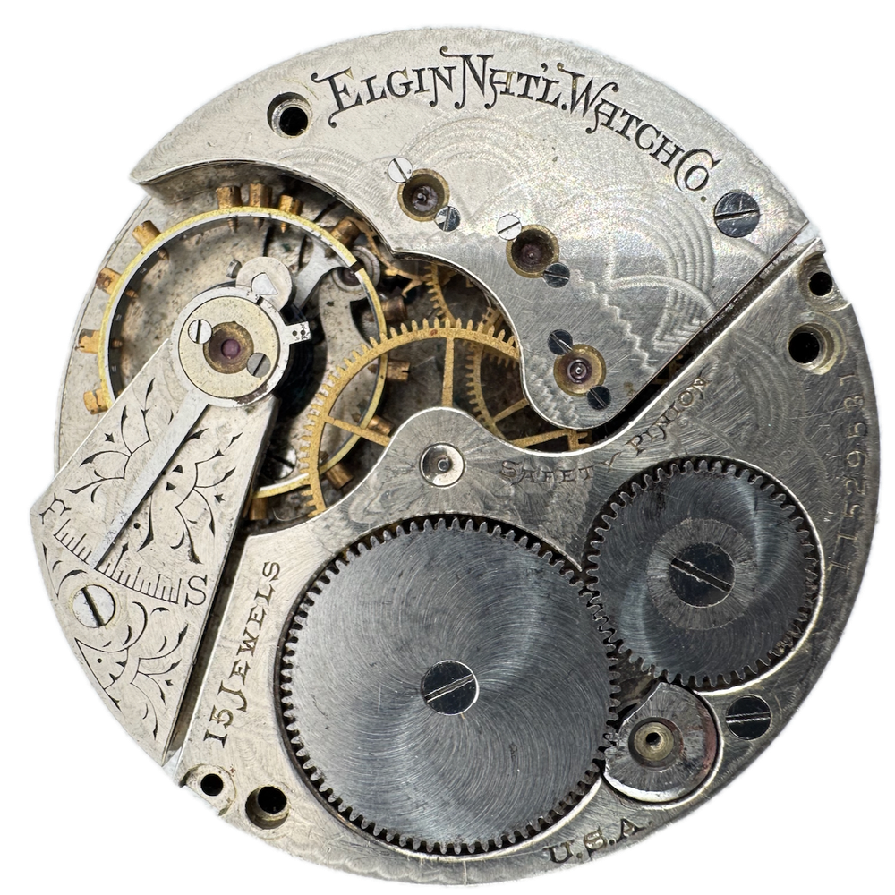 Antique 16s 1905 Elgin 15 Jewel Mechanical Hunter Pocket Watch Movement 299 USA