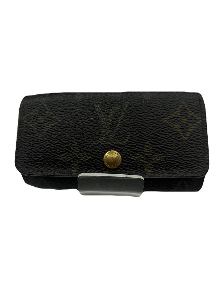 Louis Vuitton Monogram Key Wallet 4 Hooks Brown Leather Preowned E0507-49