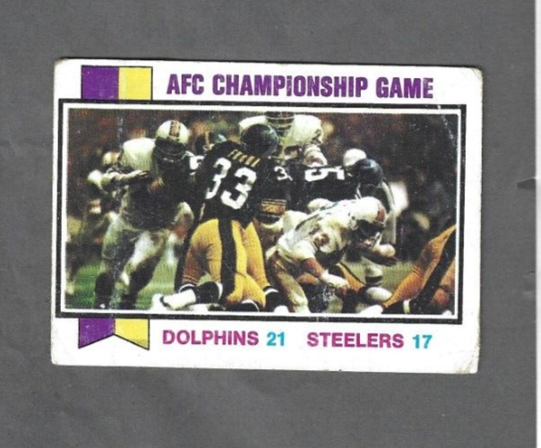 1973 Topps AFC Championship Dolphins vs Steelers #138 Poor Condition