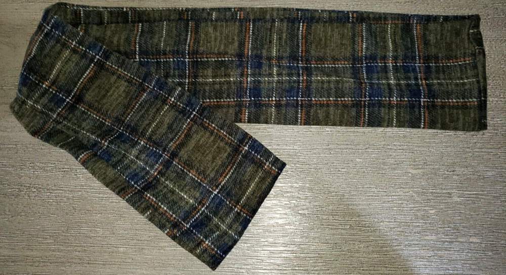 Women's Soft Dark Green Blue Plaid Infinity Scarf 64x5 Inch Winter Wear