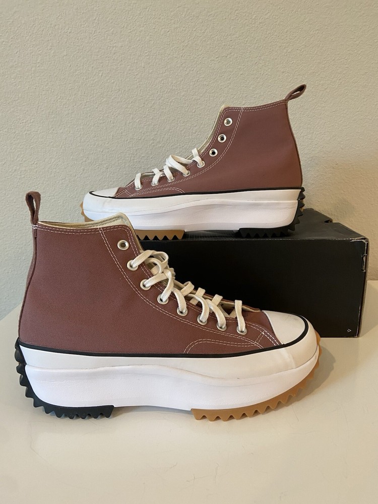 Converse Run Star Hike High Top Saddle Brown White Gum Black Platform Men’s 10.5
