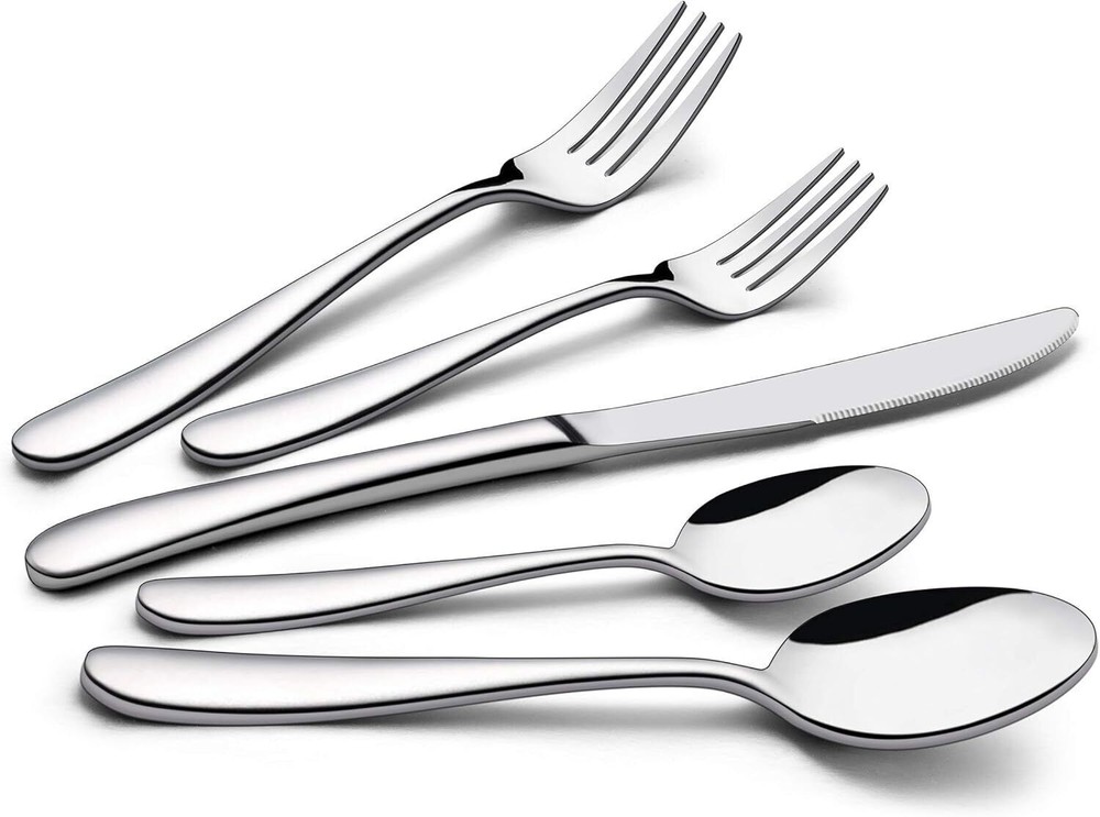60-Piece Stainless Steel Flatware Set for 12 - Heavy Duty Silverware Cutlery