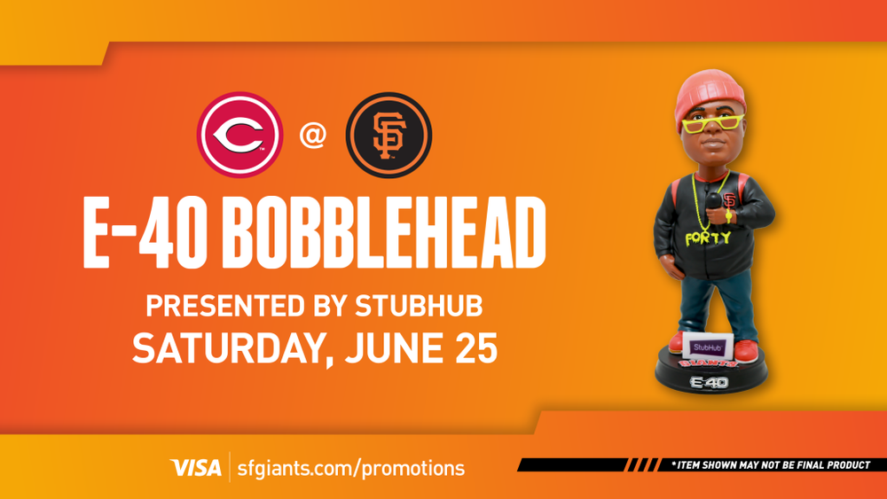 PRESALE San Francisco SF Giants E-40 Bobblehead E40 Bobblehead SGA 6/25/22-image