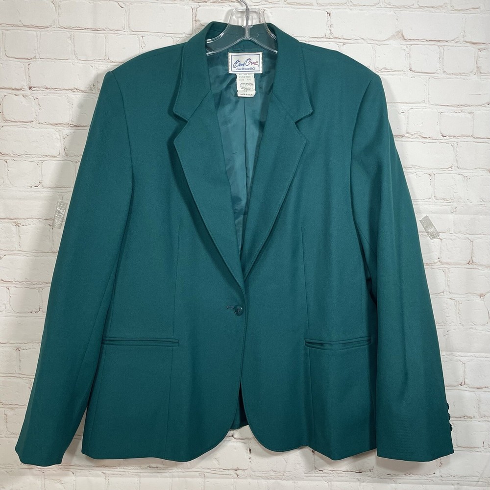 Vintage Levi Strauss & Co Blazer Womens Size 18 Green 70’s Made In USA