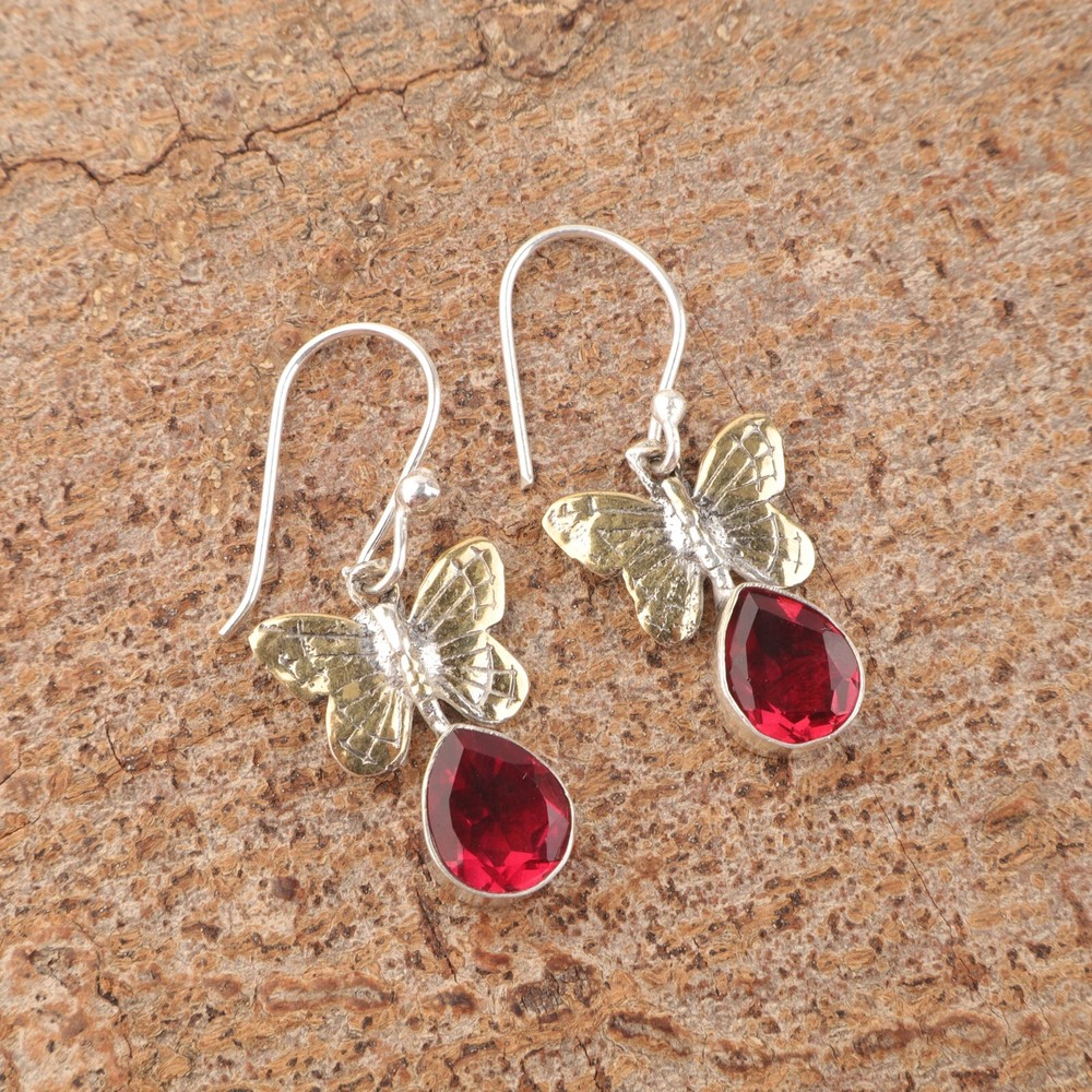 925 Silver Pink Rubellite Drop Earrings Valentine Gift Jewelry