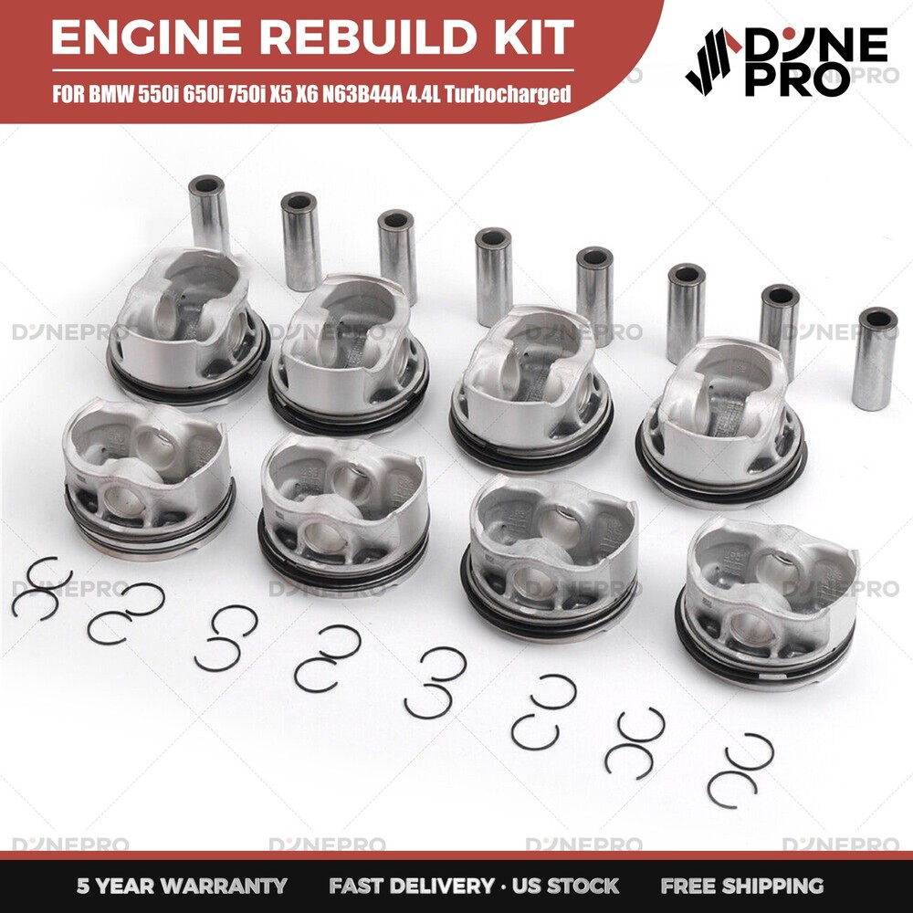 8x Pistons & Rings Set Fits For BMW 550i 750i X5 F01 F03 E70 E71 N63 4.4L V8