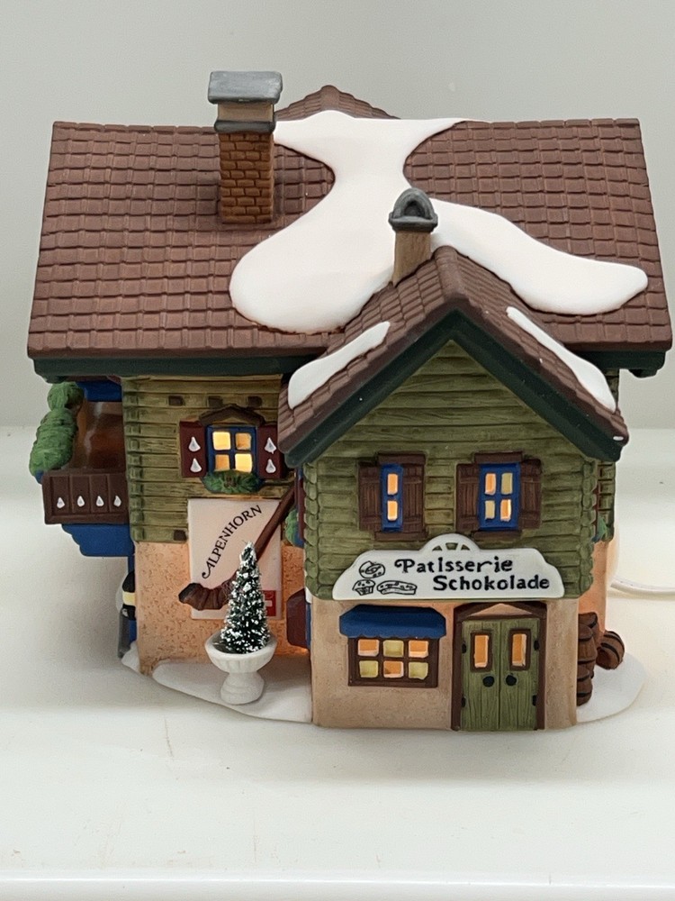 Dept 56 Alpine Village Series Sport Laden 1993 Lighted Christmas Village In Box