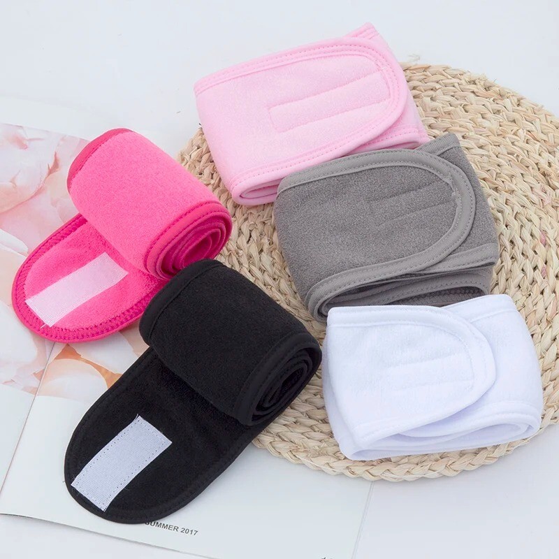 Soft Toweling Spa Headband Adjustable for Face Washing, Bath & Makeup UK