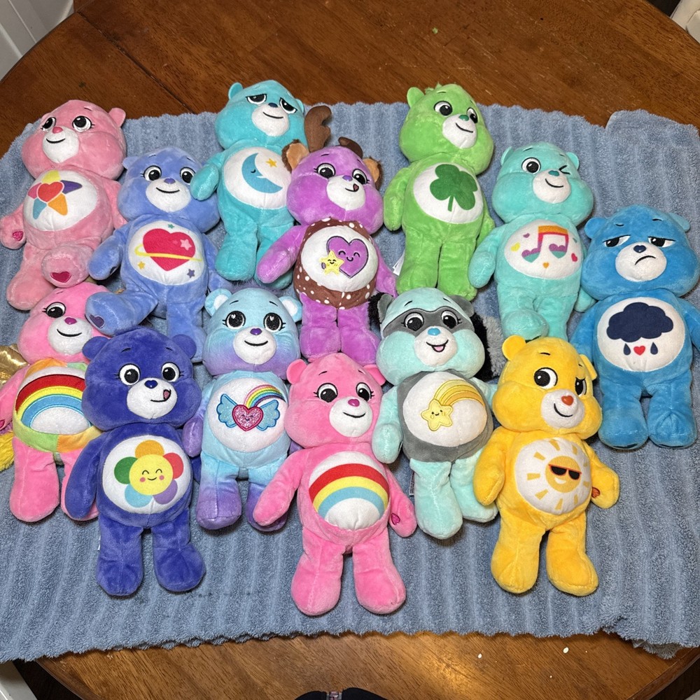13-Piece 9-Inch Care Bear Plush Lot - Soft Stuffed Collectibles