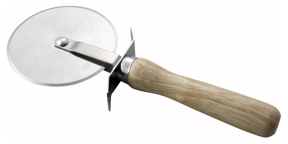 4-Inch Diameter Blade Pizza Cutter with Wooden Handle