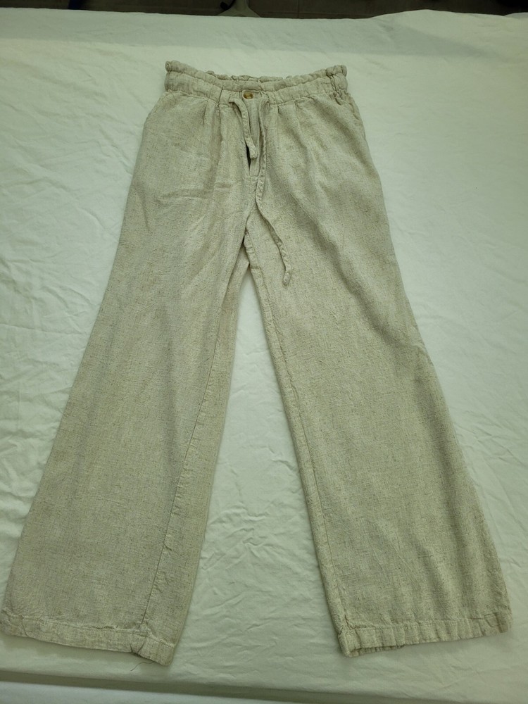 Thread & Supply Women Khaki Beige Linen Pants XS