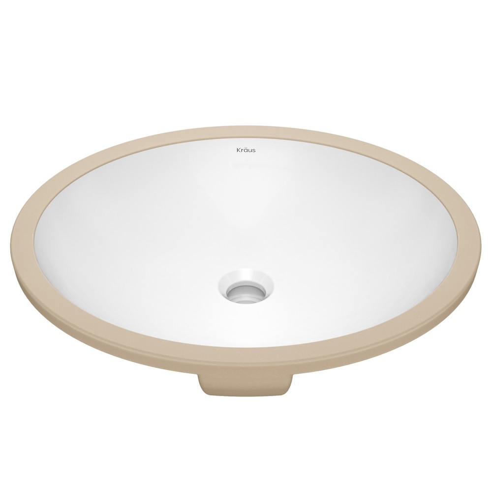 Kraus Elavo 19-1/4 Inch White Vitreous China Undermount Bathroom Sink