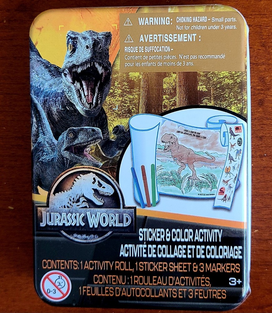 2022 Jurassic World Dominion Sticker & Color Activity Tin Set by Tara Toy  