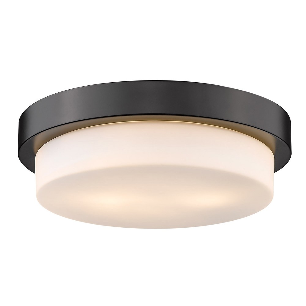 Golden Lighting Matte Black Flush Mount 2-Light Fixture for Multi-Family Homes