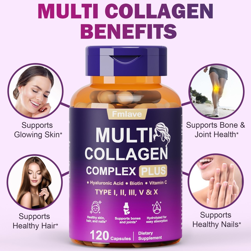Multi-Collagen Peptides Complex With Biotin, Vitamin C & Hyaluronic Acid 120caps
